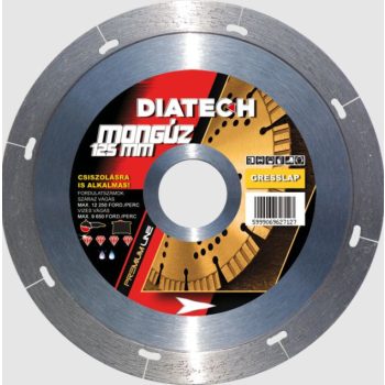   DIATECH MONGÚZ 125x22,2x5 mm GYÉMÁNTVÁGÓ KORONG GRES/GRÁNIT/KERÁMIA